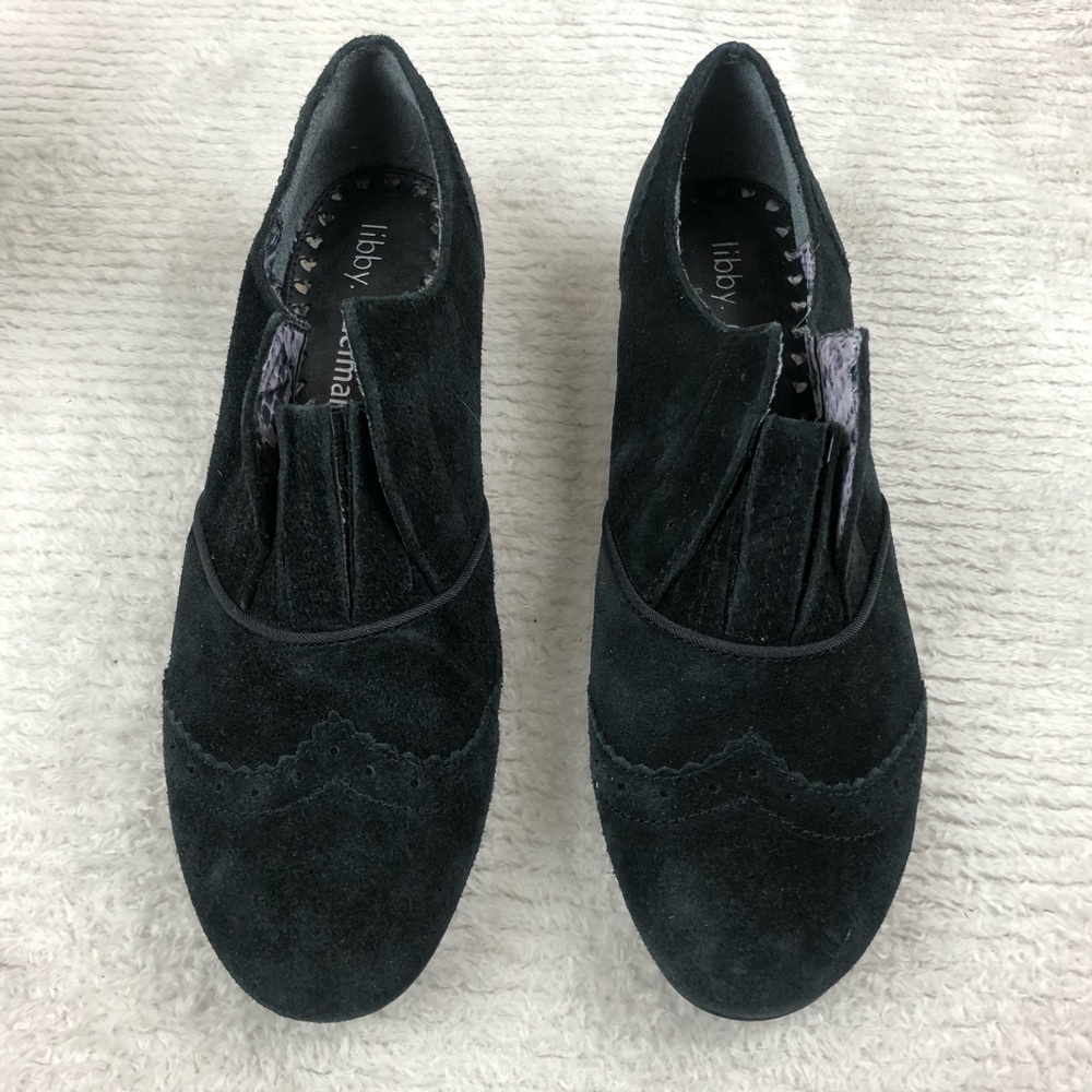 NWT Libby Edelman shoes black suede slip on sz 7